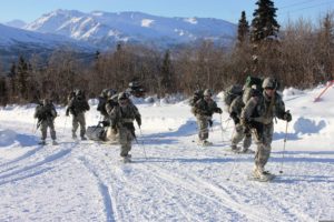U.S. Soldiers training during the Cold Weather Orientation Course near Fort Greely, Alaska, March 27, 2013. Author: SSG Michael O'Brien